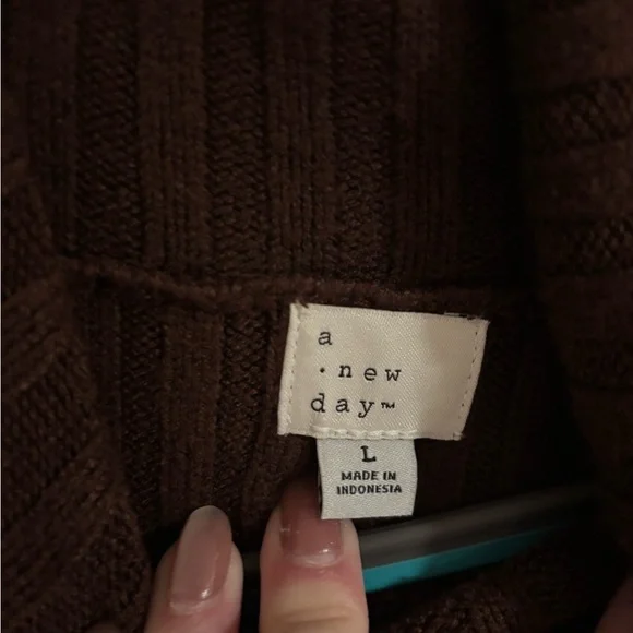 a new day Chocolate Long Sleeve Sweater Dress - Picture 3 of 3